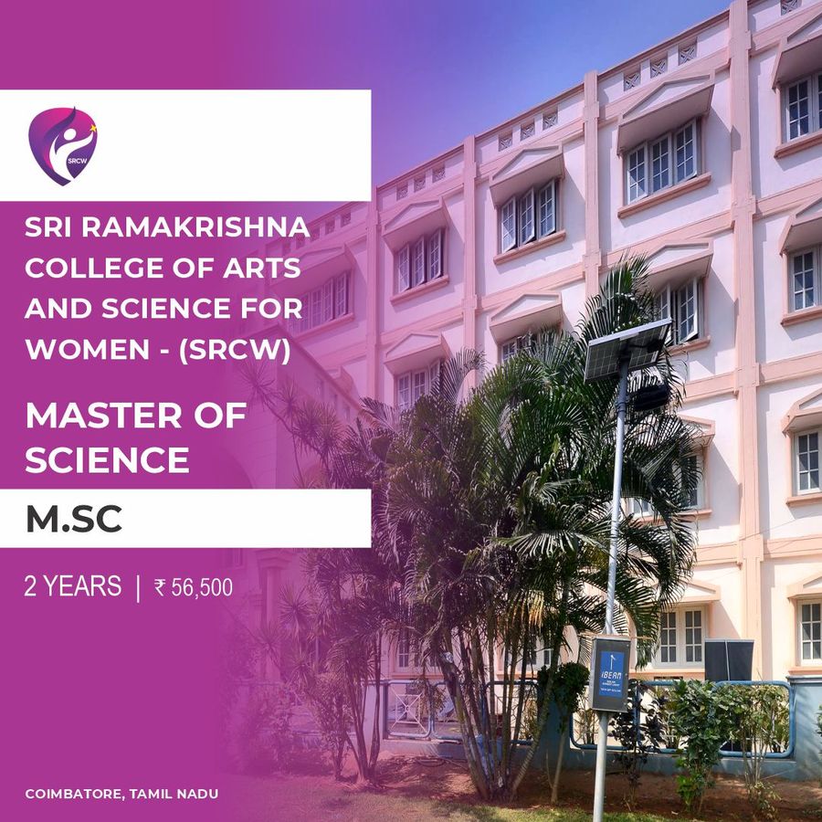 MASTER OF SCIENCE [M.SC] at Srcw  Sri Ramakrishna College of Arts and Science For Women, Coimbatore